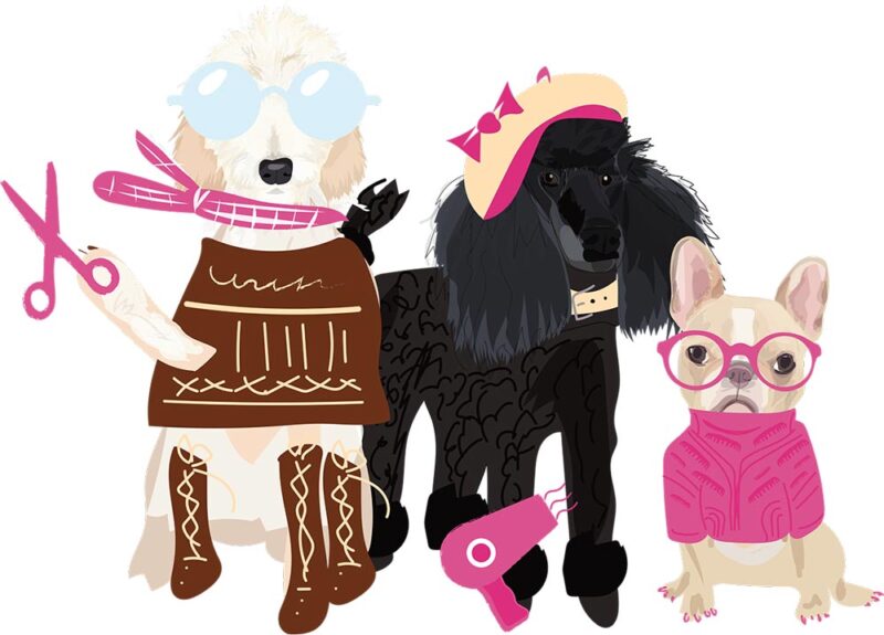 illustrated dogs